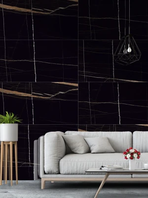 Glancētas flīzes SAIN LAUREN MODERN BLACK, 60x60 cm, TS