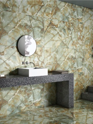 Glancētas flīzes ar zelta kristāliem GOLDEN EMERALD, 60x120 cm, TS