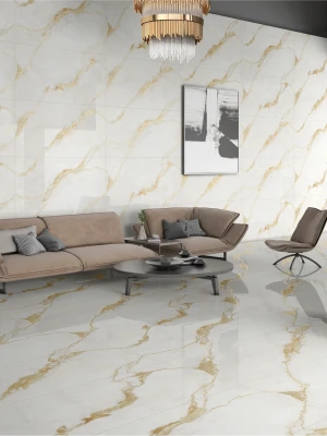 Glancētas flīzes ar zelta kristāliem GOLDEN CALACATTA, 60x120 cm, TS