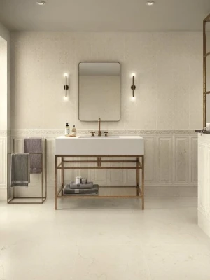 Матовая настенная плитка BOISERIE LIMESTONE CREAM, 25x75 cm, APE