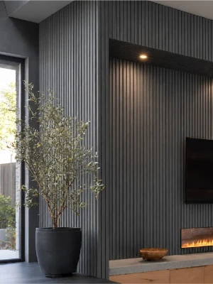Premium klases akustiskais sienas panelis OAK CHARCOAL IMPERIAL, 2800 × 600 × 21 mm