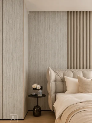 Premium klases bambusa WPC sienas panelis Oak Grey, 2800 × 1200 × 8 mm
