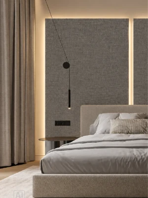 Premium klases bambusa WPC sienas panelisIntreccio Nero, 2800 × 1200 × 8 mm