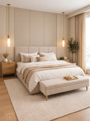 Premium klases bambusa WPC sienas panelis Taupe Matte Mono, 2800 × 1200 × 8 mm