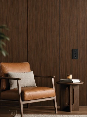 Premium klases bambusa WPC sienas panelis Walnut Dark, 2800 × 1200 × 8 mm