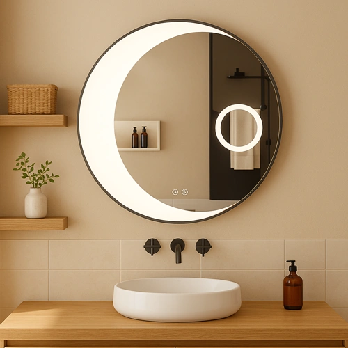 LED spogulis ar apsildes funkciju LUNARIA, Ø 80 cm, 2700-6500K, 52W, 3025Lm, IP44