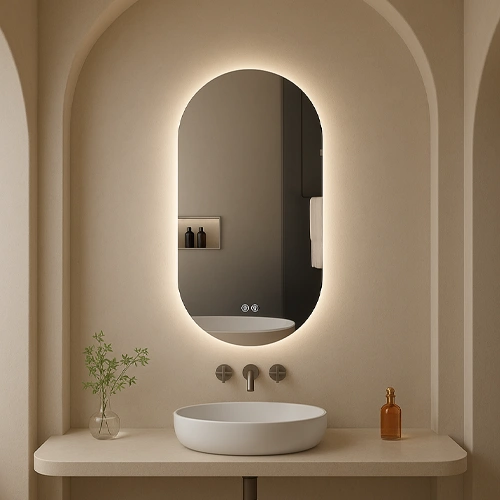 LED spogulis ar apsildes funkciju ALBA, 90 x 45 cm, 2700-6500K, 53W, 2541Lm, IP44