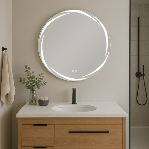 LED spogulis ar apsildes funkciju CHIARO, Ø 80 cm, 2700-6500K, 54W, 2662Lm, IP44