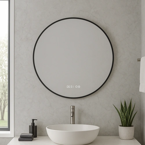 LED spogulis ar apsildes funkciju OMBRA, Ø 80 cm, 2700-6500K, 55W, 2723Lm, IP44