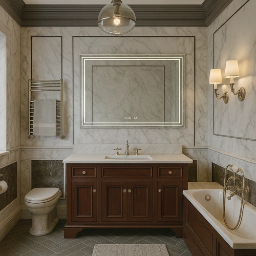 LED spogulis ar apsildes funkciju TESORO, 60 x 80 cm, 2700-6500K, 49W, 2723Lm, IP44