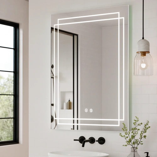 LED spogulis ar apsildes funkciju INCANTO, 80 x 60 cm, 2700-6500K, 53W, 3146Lm, IP44