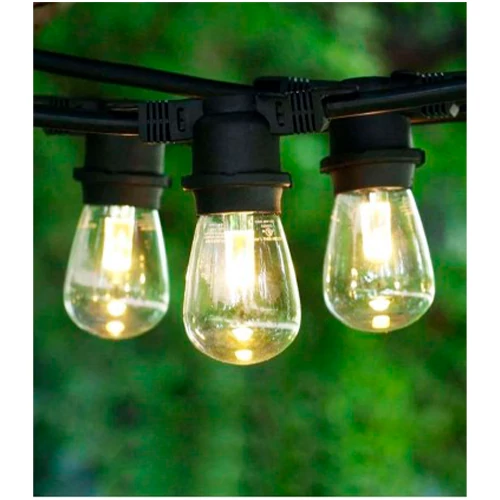 Komplekts LED āra dārza 15m virtenes dārzam un terasēm ar E27 spuldzēm
