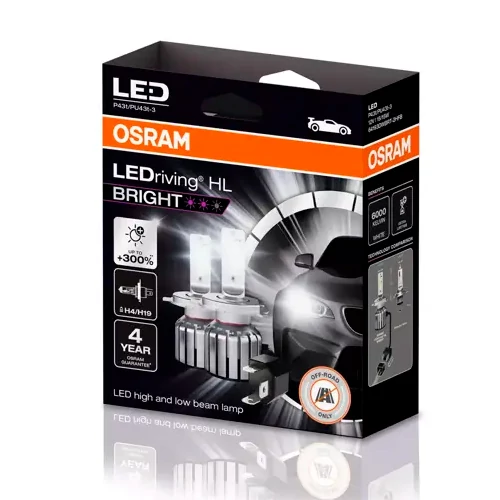 LED лампы H4/H19, 15W, 6000K, 12V, серия LEDriving HL BRIGHT