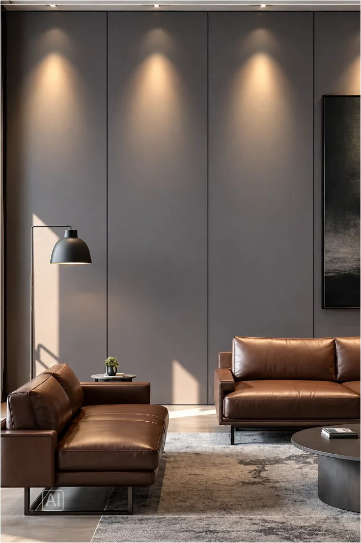 Premium klases bambusa WPC sienas panelis Anthracite Matte Mono, 2800 × 1200 × 8 mm