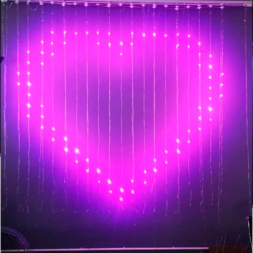 LED Ziemassvētku virtene - aizkari ar pulti un SMART vadību, 1.6x1.6m, daudzkrāsaina, 7V, IP44, 256LED