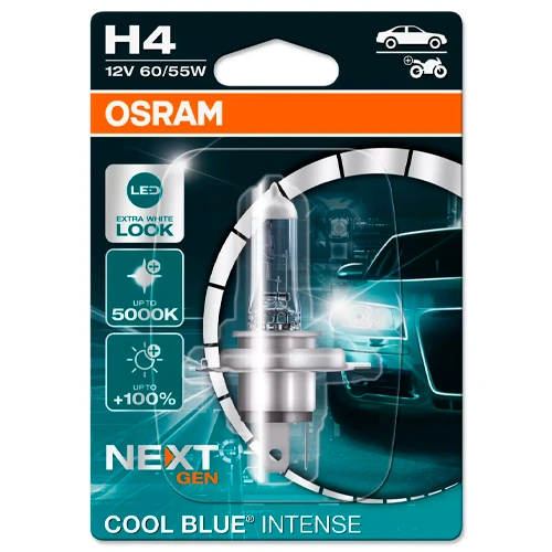 Halogēna spuldze H4, 60/55W, Līdz 5000K, COOL BLUE INTENSE (NEXT GEN) sērija