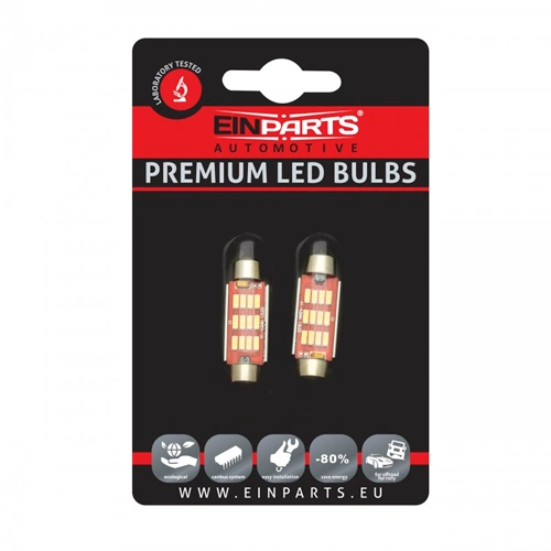 LED spuldzes C10W, 6000K, 9-16V, 42 mm