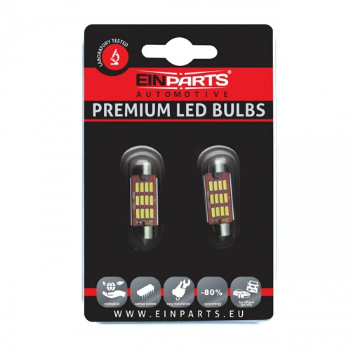 LED spuldzes C10W, 6000K, 9-16V, 39 mm