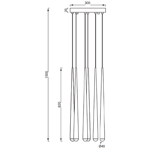 Pendant light CALA, 10x3.8W, 10x450lm, 2300+3000+4000K