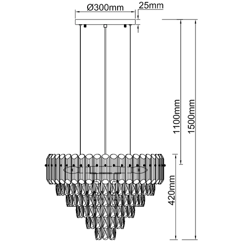 Piekaramā lampa MALIZIA, excl. 12xE14, max 40W