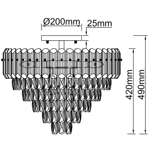 Griestu lampa MALIZIA, excl. 12xE14, max 40W