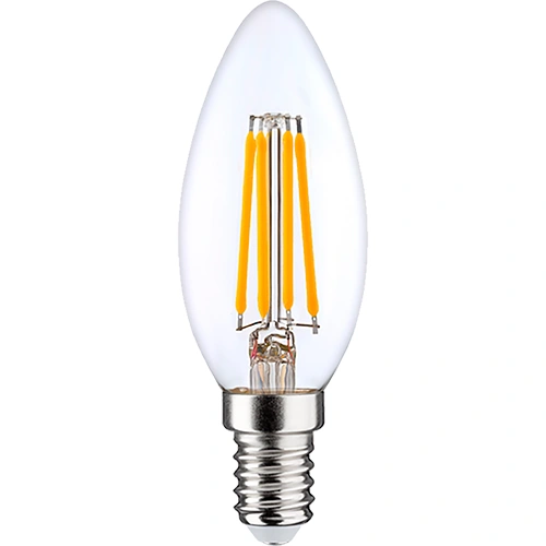LED Filamenta spuldze E14, C35, 6.5W, 950lm, 3000K, 360°