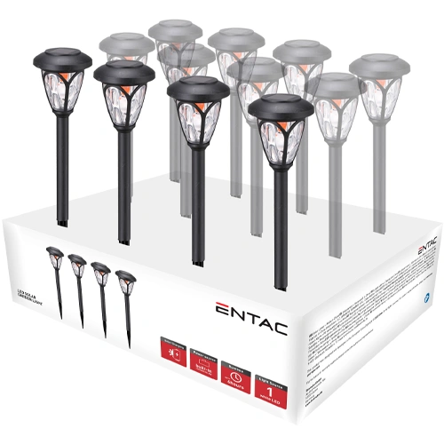 LED Dārza gaismeklis - stabiņš ar saules bateriju, 40 cm, 2V, IP44