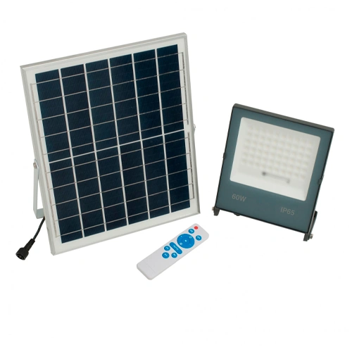 LED Prožektors ar saules paneli, 60W, 6500K, IP65, 1190Lm, GRIS URBANO