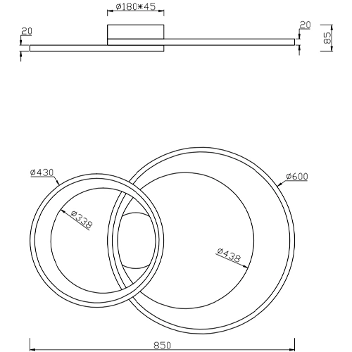 Потолочный светильник GRANADA, 36W, 3000K, 4300Lm