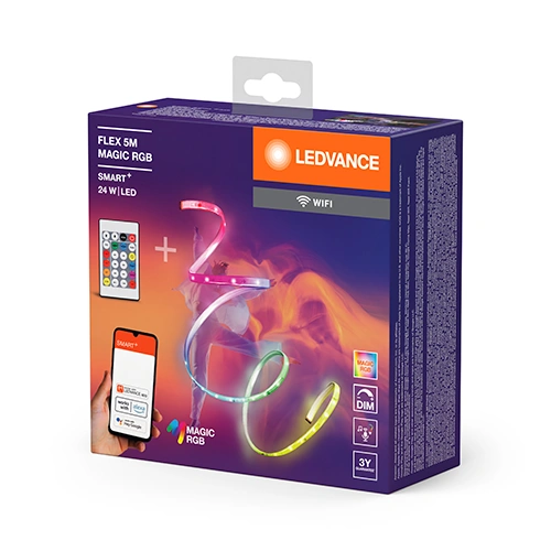 Viedā LED lente ar pulti 5m, 4.8W/m, RGB, IP20