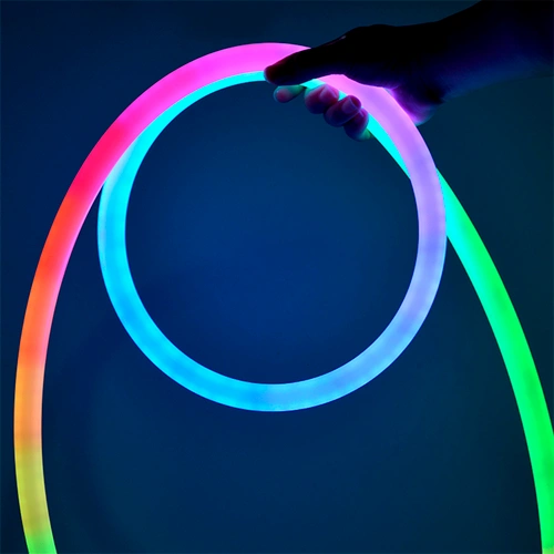 LED Neona daudzkrāsaina lente, 10W/m, Ø 20mm, IP67