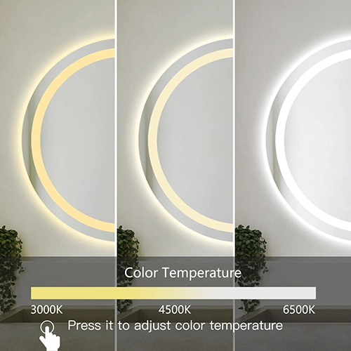 Spogulis ar LED apgaismojumu, 70 cm, 24W, Silti - neitrāli - auksti balts, IP44