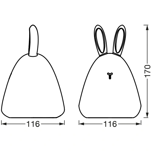 LED nakts lampa RABBIT 2.5W, 3000K + RGB