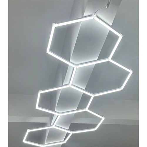 Hexagon gaismekļu komplekts, 5 gab., ar aksesuāriem, 203W, 6000K, IP20, 24360 Lm