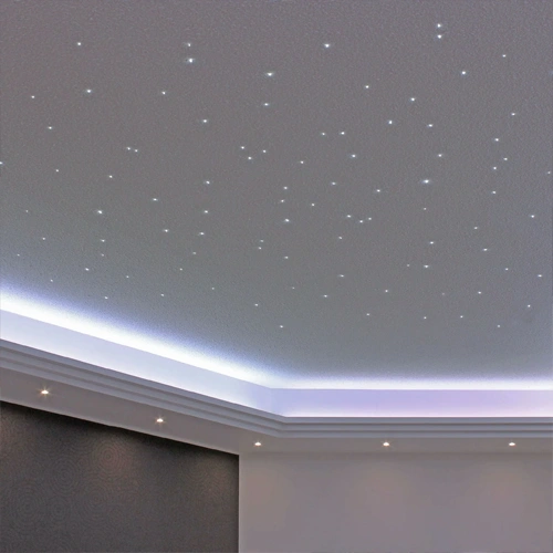 LED Zvaigžņotā debess komplekts, saunām, bērnu istabām, vanas istabām, 12 gaismekļi, 6000K, IP54, 35°, sudraba korpuss