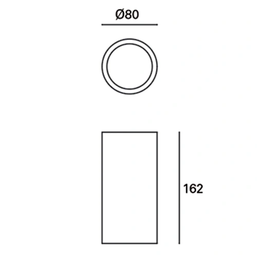 Virsapmetuma gaismeklis, excl. GU10, max 8W, IP23, ⌀ 80x162 mm