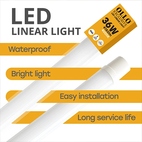 LED Mitrumizturīgs lineārais gaismeklis 120cm, 36W, 4000K