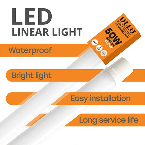 LED Mitrumizturīgs lineārais gaismeklis 150cm, 50W, 4000K