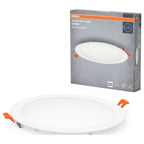 LED встраиваемая панель, 22W, 4000K, 2000Lm, Ø 225 x 25 mm
