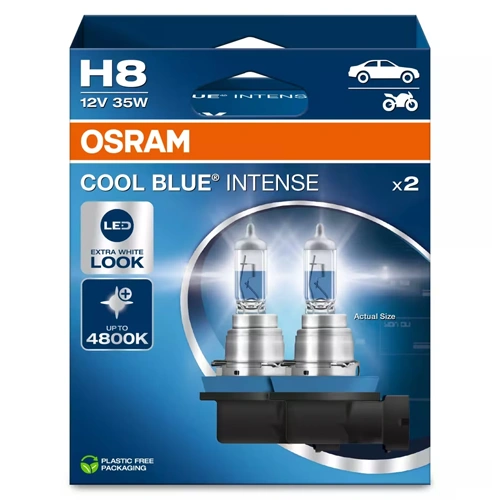 Halogēna spuldzes H8, 13.2V, 35W, līdz 4800K, COOL BLUE INTENSE sērija