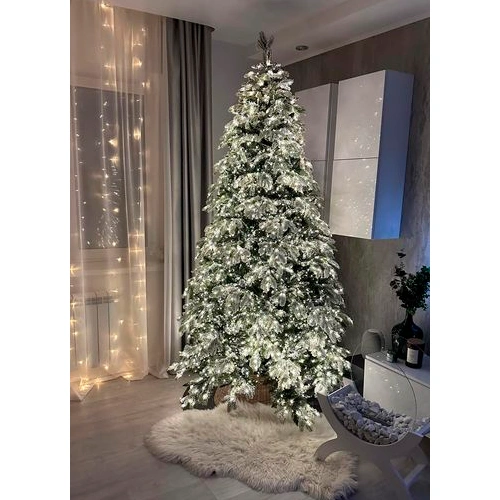 LED Ziemassvētku diožu virtene 100m uz vara stieples RASA ar pulti, 1000LED, balta, IP44