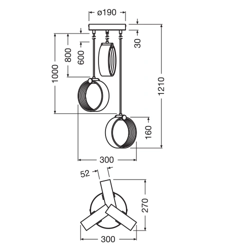 LED Подвесной светильник, 20W, CCT - Теплый-нейтральный-холодный белый, 2400Lm, IP20, Decor Circle