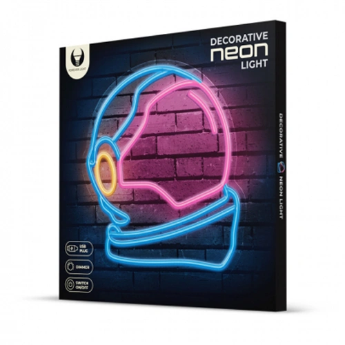 LED световая неоновая панель-вывеска - астронавт, многоцветная