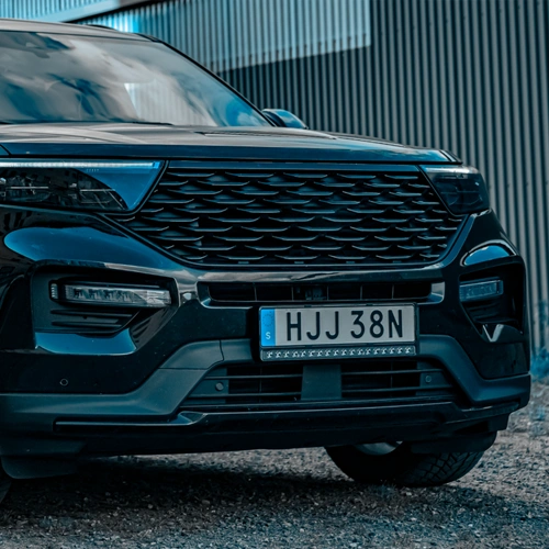 Auto numura zīmes rāmis ar LED apgaismojumu, 90W, 9-36V, 9000Lm, 5000K, NUUK E-LINE BLACK LED BAR 20