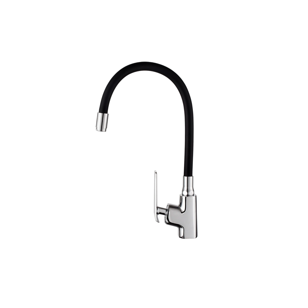 Kitchen faucet with flexible spout and Eco Start system, LIGARIA