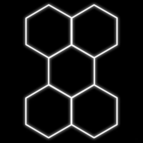 Hexagon gaismekļu komplekts, 5 gab., ar aksesuāriem, 192W, 6000K, IP20, 23040 Lm