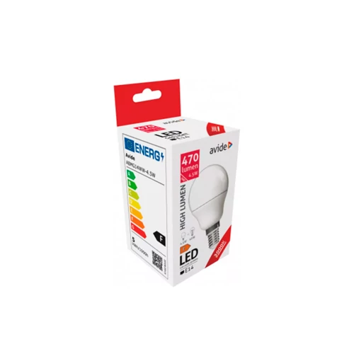 LED spuldze E14, G45, 4.5W, 470lm, 3000K