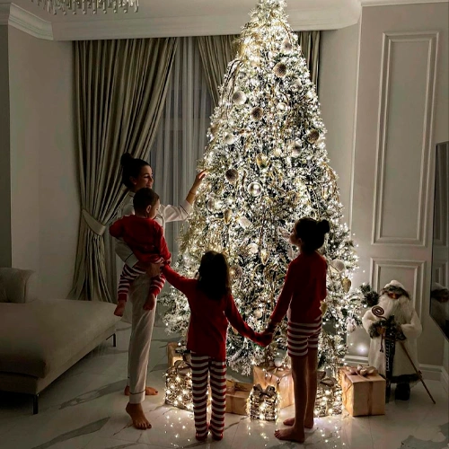 LED Ziemassvētku diožu virtene 100m uz vara stieples RASA ar pulti, 1000LED, balta, IP44