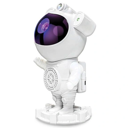 Projektors astronauts ar iebūvēto skaļruni un pulti mājām - zvaigžņotas debesis, galaktikas, kosmosa projekcija