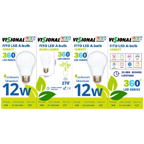 LED Fito spuldze priekš augiem 12W